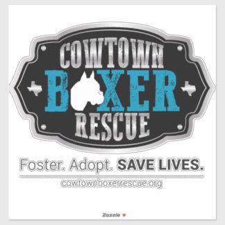 Cowtown Boxer Rescue Vinyl Sticker (Large)