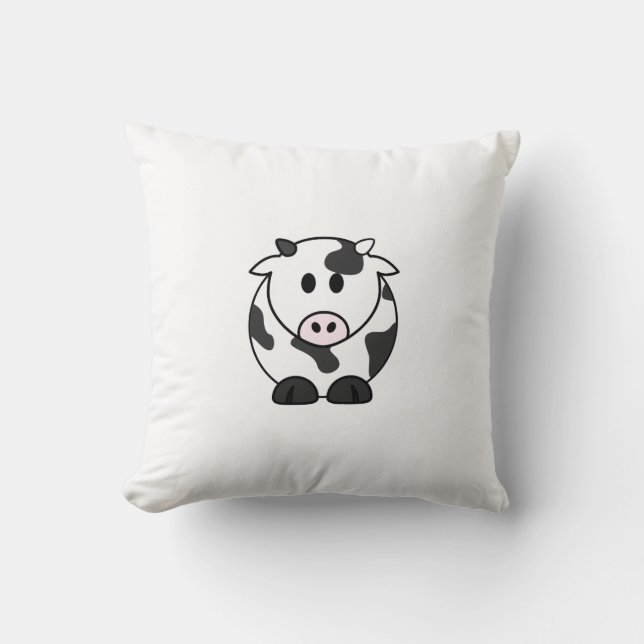 Cowzy Pillow – Cute Cartoon Cow Cushion (Front)