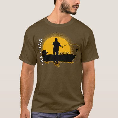 Cox Pond Fishing Michigan Sunrise T_Shirt