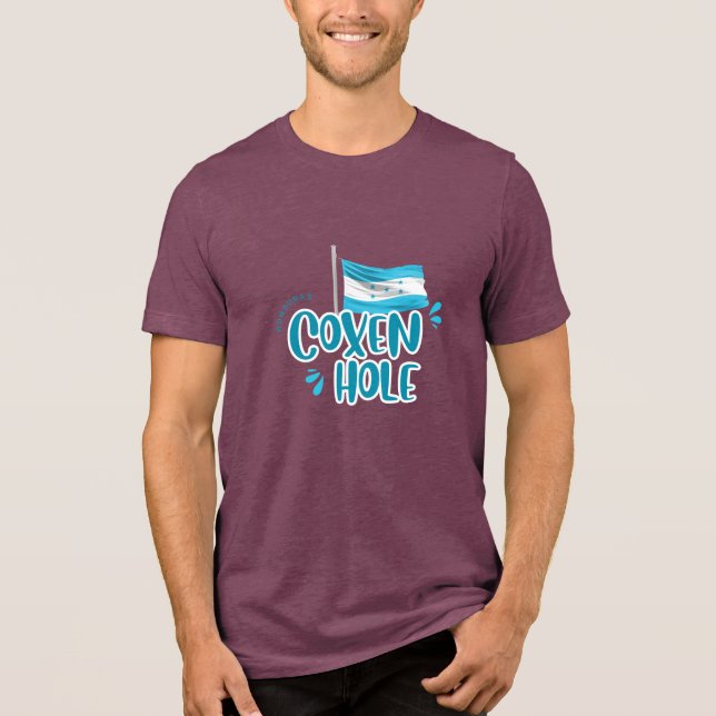 Coxen Hole with Honduras Flag Tri-Blend Shirt (Front)