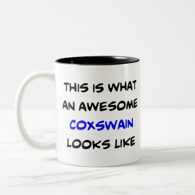 coxswain, awesome Two-Tone coffee mug (Left)