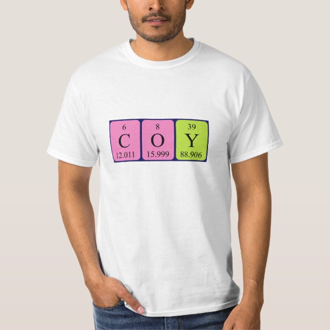 Coy periodic table name shirt (Front)