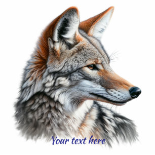 Coyote Animal  Watercolor art message Cutout