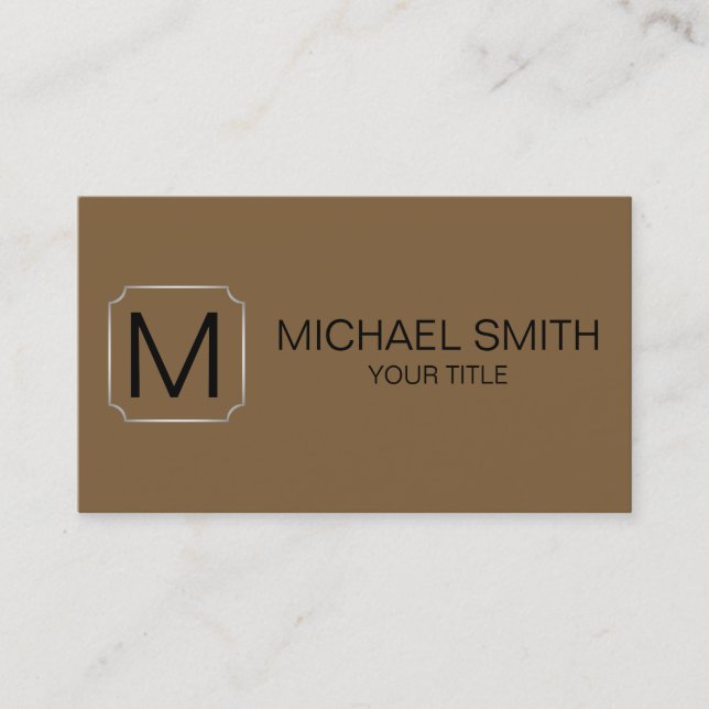 Coyote brown color background business card (Front)