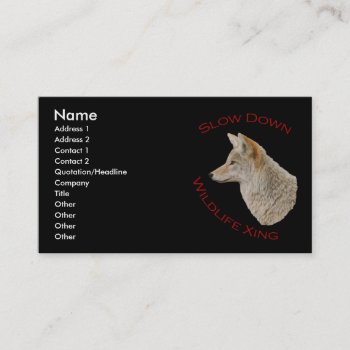 Coyote Business Card by WorldDesign at Zazzle