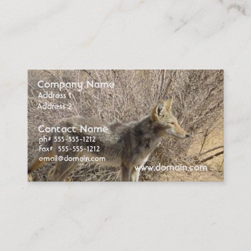 Customizable Coyote Design Business Card