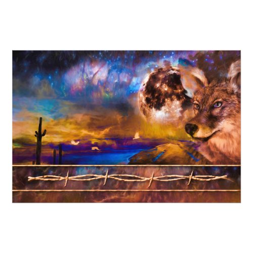 COYOTE DONT FENCE ME IN PHOTO PRINT