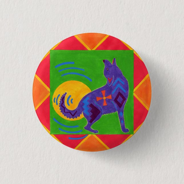 Coyote Drummer Pinback Button (Front)