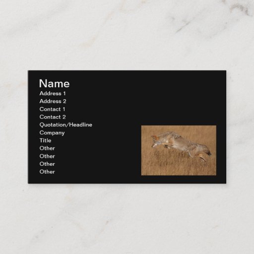 Customizable Coyote Flying Business Card