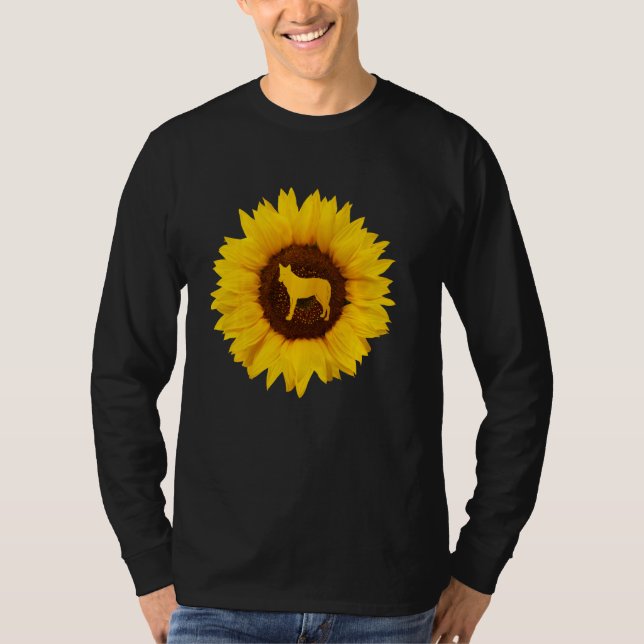 Coyote  For Women Men Wolf Pup Canine Sunflower T-Shirt (Front)