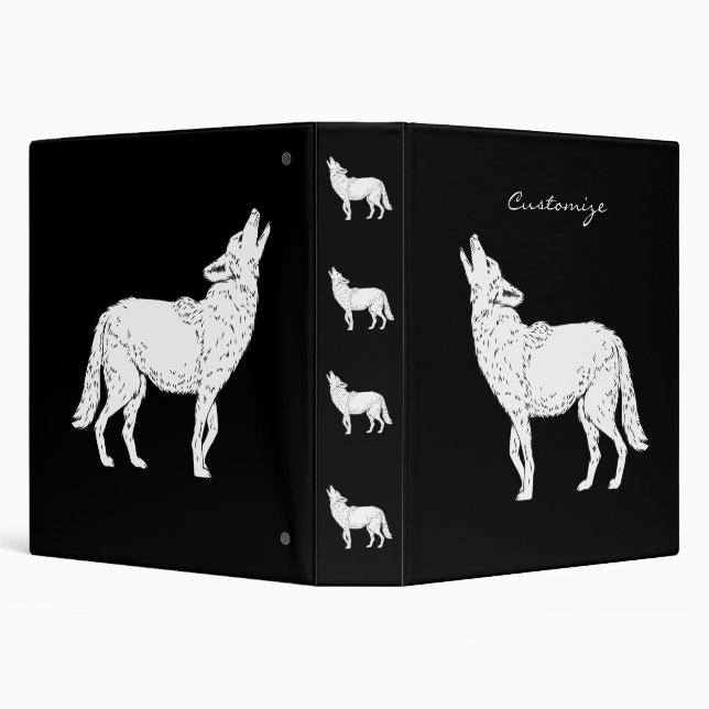 Coyote Howling Thunder_Cove 3 Ring Binder (Background)