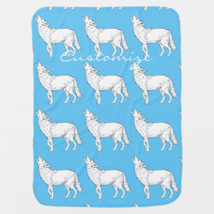 Coyote Howling Thunder_Cove Baby Blanket