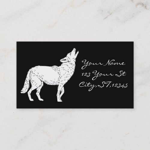 Coyote Howling Thunder_Cove Business Card
