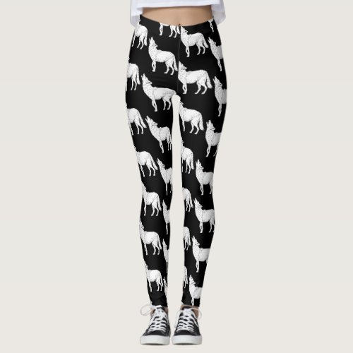 Coyote Howling Thunder_Cove Leggings