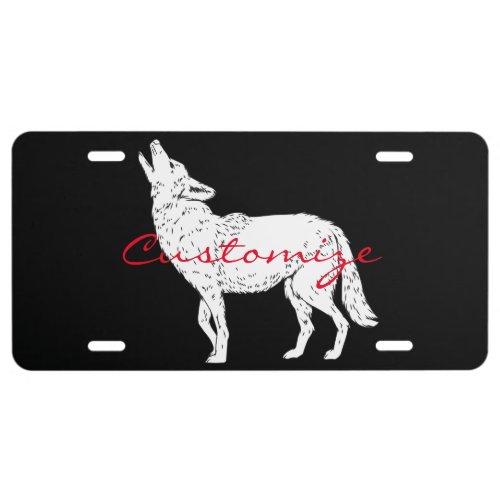 Coyote Howling Thunder_Cove License Plate