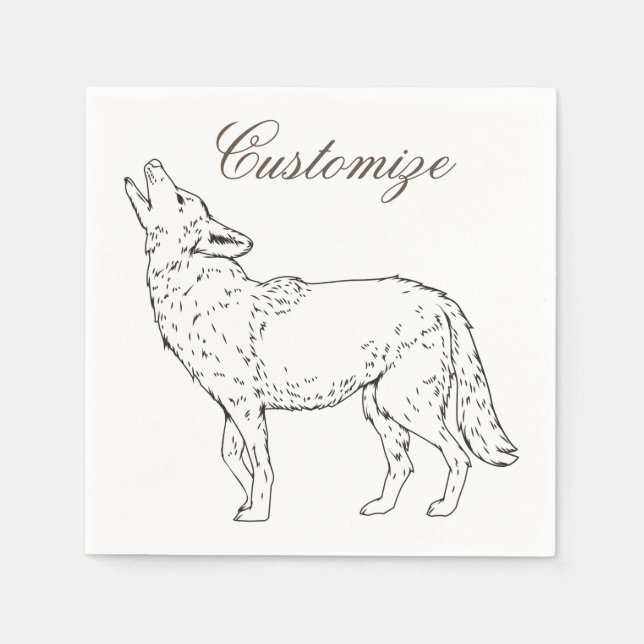 Coyote Howling Thunder_Cove Napkins (Front)