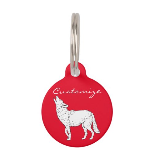 Coyote Howling Thunder_Cove Pet ID Tag