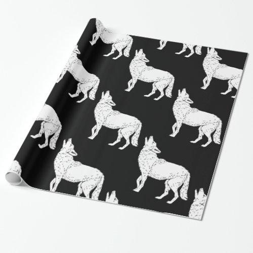 Coyote Howling Thunder_Cove Wrapping Paper