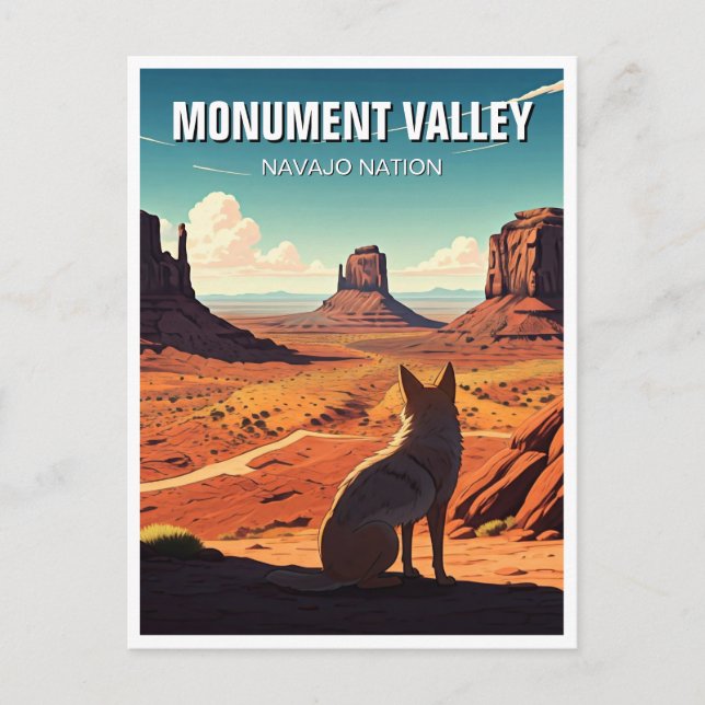 Coyote Monument Valley Navajo Nation Souvenir Postcard (Front)