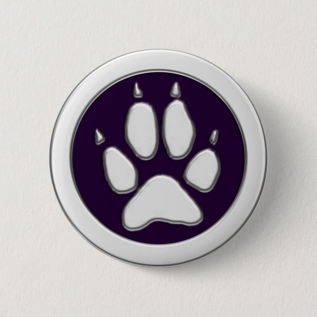 COYOTE PAW PRINT PINBACK BUTTON (Front)