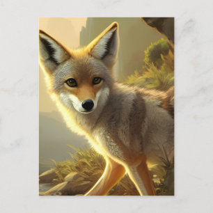 Coyote Pup Wildlife Portrait Postcard