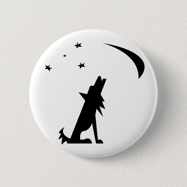 Coyote Silhouette Button (Front)