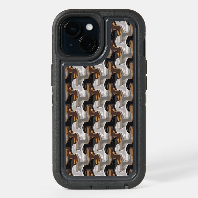 Coyote Tesselation Iphone 15 Case (Back (Black))