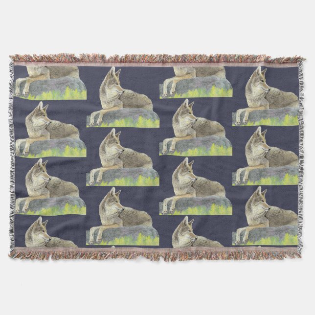 Coyote Throw Blanket (Front)
