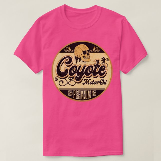 Coyote Vintage Oil Sign T-Shirt (Design Front)