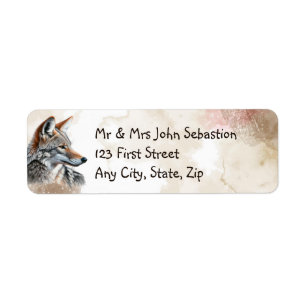 Coyote Wildlife Animal Rustic Country Label