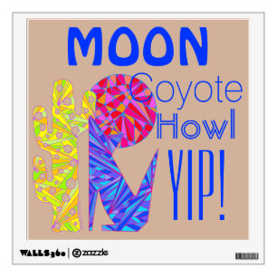 Coyote Wolf Colorful Southwestern Design Desert Wall Decal