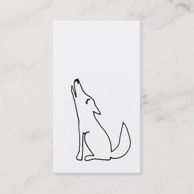 Coyote wolf dog howling - fun drawing art CUSTOM Business Card (Front)