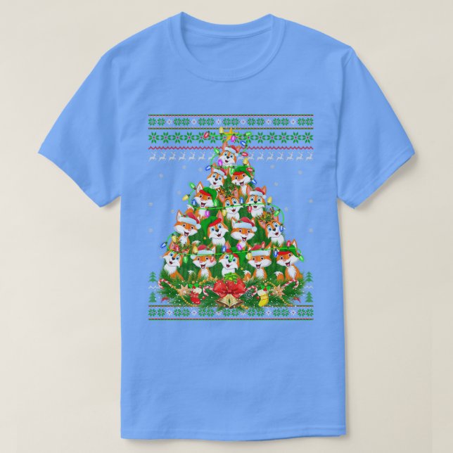 Coyote Xmas Lighting Tree Santa Ugly Coyote Christ T-Shirt (Design Front)
