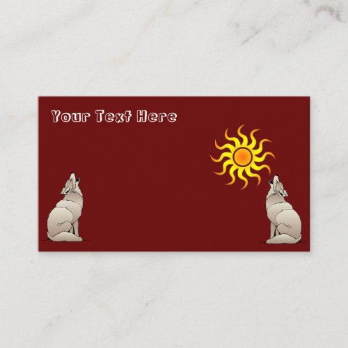COYOTES HOWLING BENEATH A SOUTHWESTERN SUN BUSINESS CARD