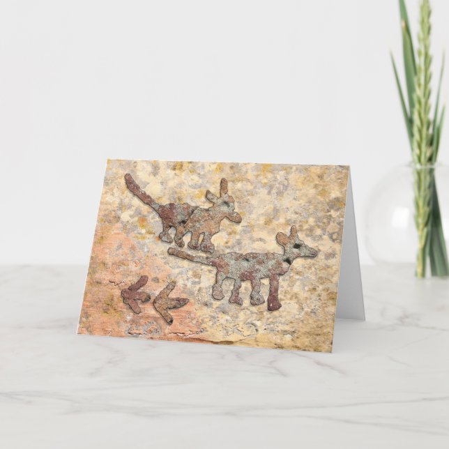 Coyotes Petroglyphs in Arizona Card (Front)