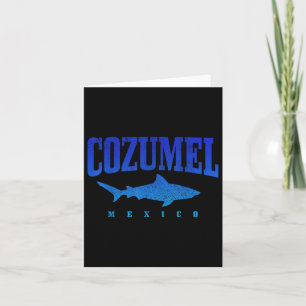 Cozumel Beach Mexico Scuba Diver Shark Diving Vint Card