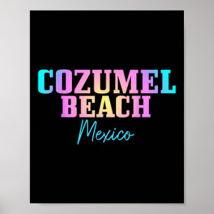 Cozumel Beach Mexico Vintage Tie Dye Retro Holiday Poster