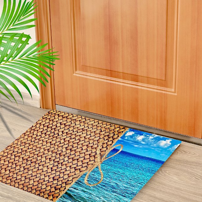 Cozumel Blue Turquoise Ocean With Wicker Doormat (Creator Uploaded)