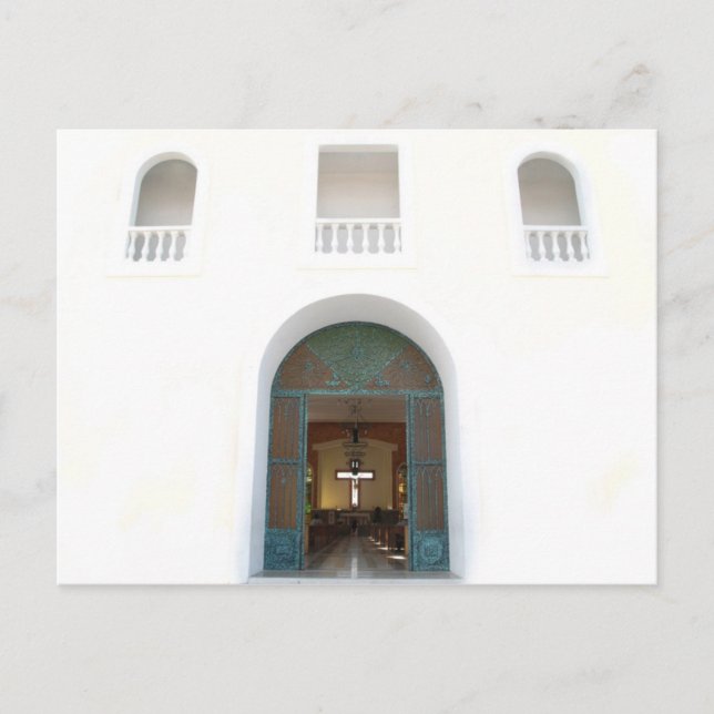 Cozumel church postcard (Front)