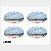 Cozumel Dockside Oval Sticker (Sheet)