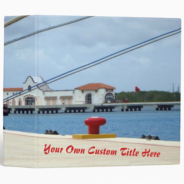 Cozumel Dockside Personalized 3 Ring Binder (Front/Spine)