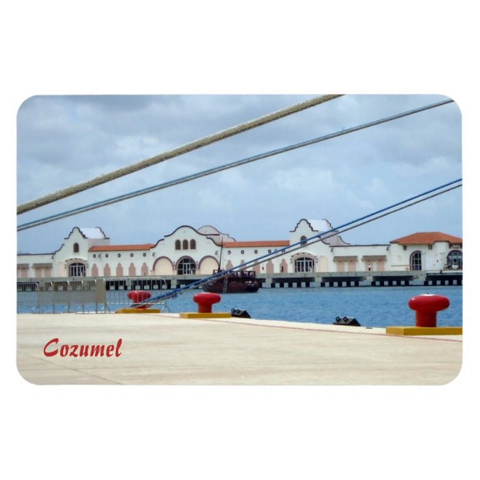 Cozumel Dockside Vinyl Magnet