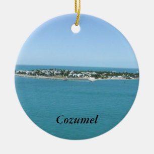 Cozumel Island Blue Water Tropical Ceramic Ornament