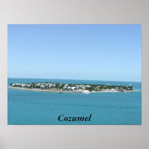 Cozumel Island Tropical Blue Water Poster