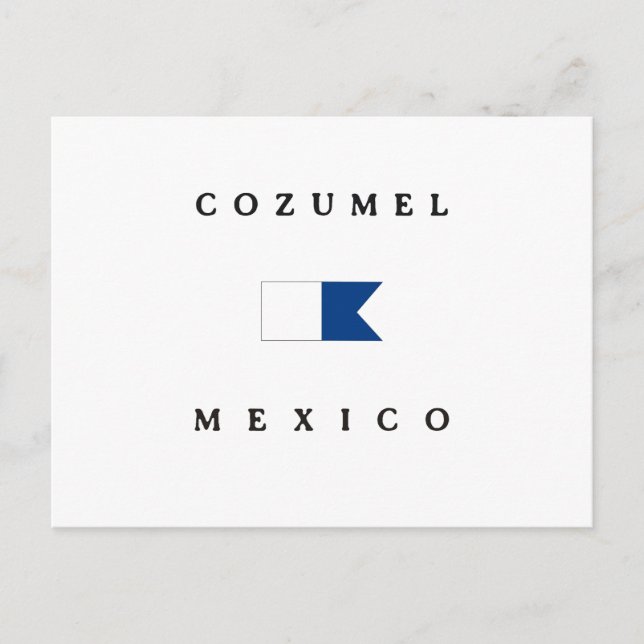 Cozumel Mexico Alpha Dive Flag Postcard (Front)