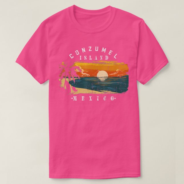 Cozumel Mexico Beaches Retro Cool Distressed  2  T-Shirt (Design Front)