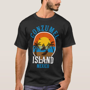 Cozumel Mexico Beaches Retro Cool Distressed Graph T-Shirt