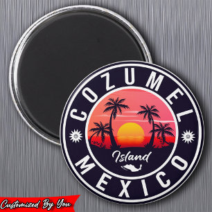 Cozumel Mexico island Retro Sunset Souvenirs Magnet