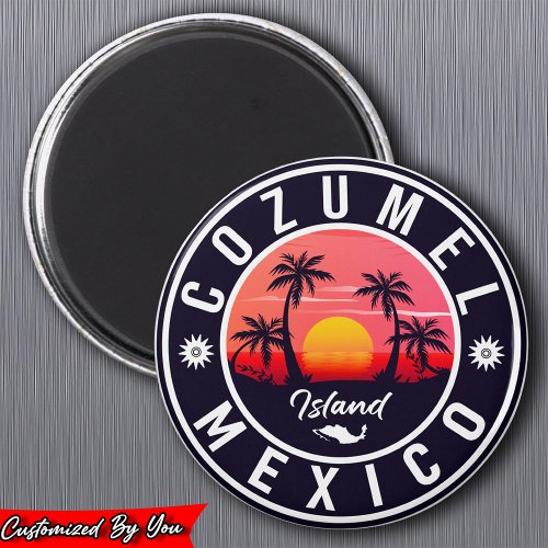 Cozumel Mexico island Retro Sunset Souvenirs Magnet