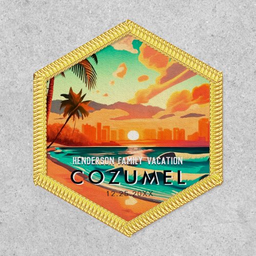 Cozumel Mexico Palm Tree Vintage Travel Souvenir Patch